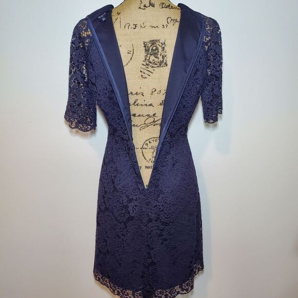 Madewell Magnolia Waisted Lace Mini Dress Navy Size 6 - Picture 10 of 12